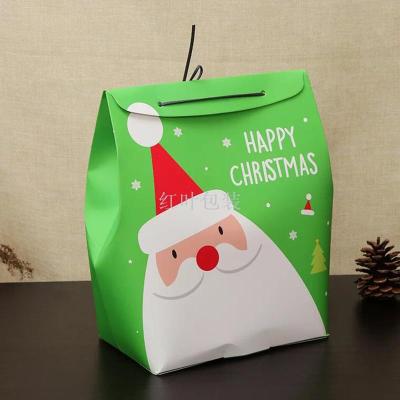 Wholesale Custom Christmas Series Candy Chocolate Packaging Kraft Paper Gift Bag with Rope