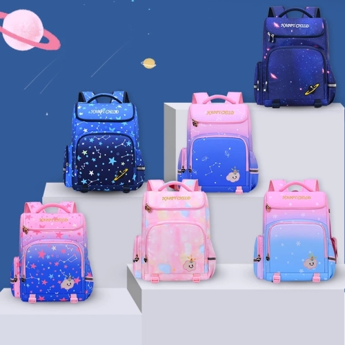 new children‘s schoolbag starry sky gradient primary school student schoolbag spine protection burden reduction boys and girls-grade 3-6 backpack