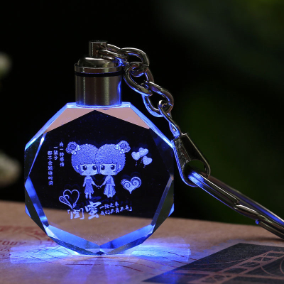 Crystal Keychain with Light Pendant