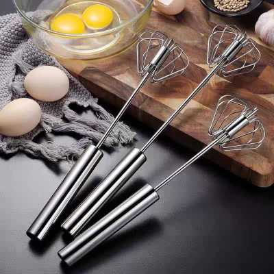 Factory Direct Sales Stainless Steel Hand Pressure Rotary Semi-automatic Egg-Whisk Manual Eggbeater Cream Blender