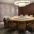 Electric marble rotary table round table in luxury box of new Chinese wood electric dining room at Resort hotel