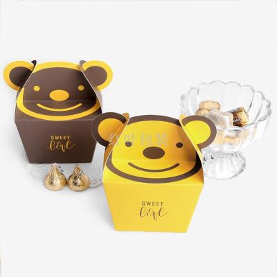 Wholesale Custom Birthday Party Cookies Packaging Gift Box Cute Bear Paper Box