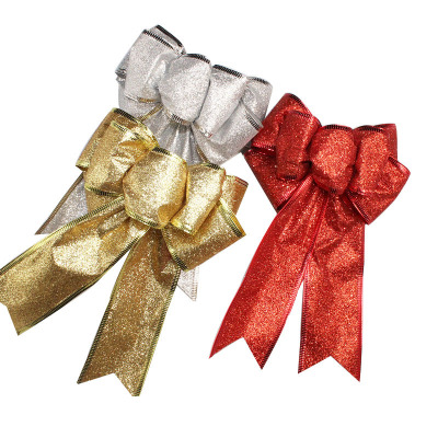 New Christmas red gold and silver bow 20CM full of pink bow Christmas decorations