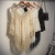 Sexed back fringed for summer wear hand hook thin loose cotton and linen T-shirt V-neck pilot-out blouse