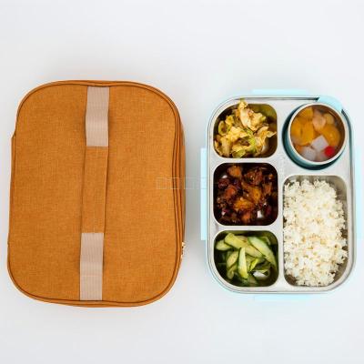 Cationic stainless steel lunch box bag Bento bag square lunch box bag portable thermal insulation bag 