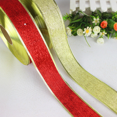 2 m/pack Christmas decoration ribbon red gold Christmas gift decoration ribbon Christmas tree decorations