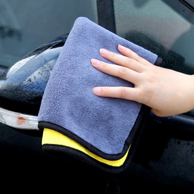 Manufacturer of high density coral pile car towel microfiber multifunctional Cleaning cloth double color thickened car towel