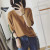 Autumn Women's new Korean version of a simple v-sport loose pullover T-shirt plain color mid-sleeve top bottom shirt