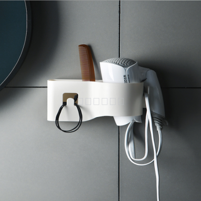 Hairdryer rack multifunctional bathroom without mark and punch rack plastic multipurpose air duct wall storage
