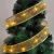 New 2 m gold and silver Christmas ribbon filament with Christmas tree garlands decorated with Christmas ribbon lights double ribbon