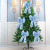 New Christmas blue double bow Christmas tree decoration scene decorated with pendant Christmas hand bow