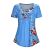 Amazon wish Aliexpress through hot style pleated open Buttonhole loose print short sleeve T-shirt