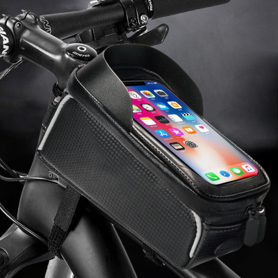 200818 bicycle touch screen bag top tube mountain bike saddle bag girder touch screen mobile phone bag 6.3 inches