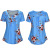 Amazon wish Aliexpress through hot style pleated open Buttonhole loose print short sleeve T-shirt