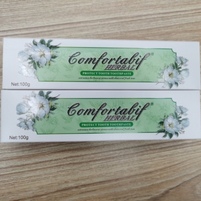 A toothpaste with natural herbal extracts makes teeth whiter and stronger