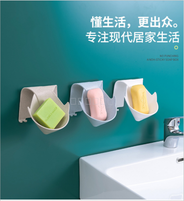 Bathroom non-punch soap stand strong non-trace single layer asphalt shelf soap box soap box manufacturers direct