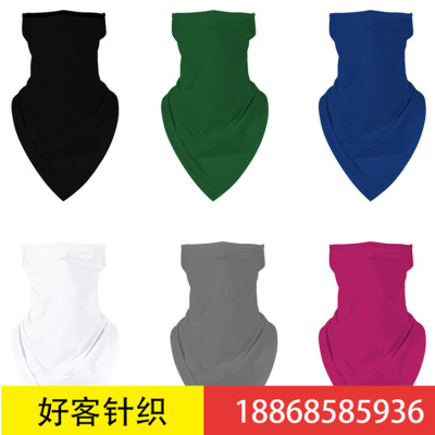 Aliexpress hot style solid color digital printed dust mask neck motorcycle mask riding earmuffs triangle towel