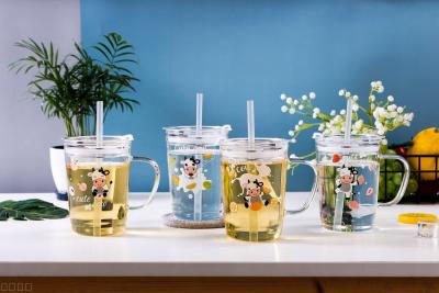 Weig milk cup with scale drinking milk glass milk tea cup special cup milk powder household straw bubble