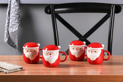 Christmas ceramic mug glazed water mug embossed mug....