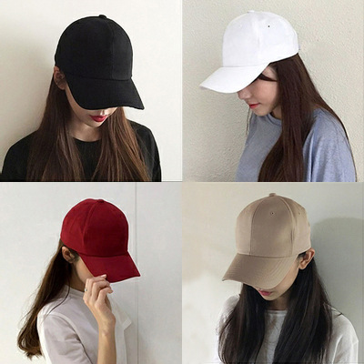 Hat Women's Korean-Style Simple All-Matching Baseball Cap Casual Solid Color Peaked Cap Men's Cap Sun Hat Spring and Summer