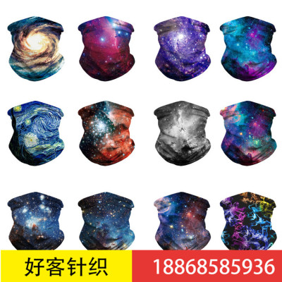 Amazon hot style star print mask handkerchief outdoor dust proof face towel beanless hat headscarf carnival neck scarf