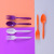 Disposable Knife Fork Spoon (Nine Colors Can Be Customized) Disposable Color 24 PCs Pack 200 Packs Per Box