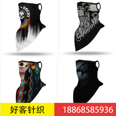 Hot style 3d clown digital printed dust mask neck mask riding ear mask triangle towel