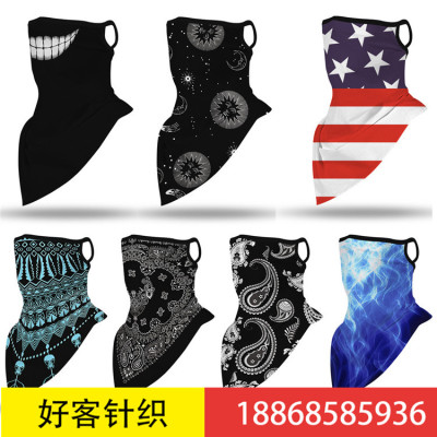 Hot style digital printed dust mask, neck mask, outdoor hiking and cycling earmuffs, triangle towel direct selling