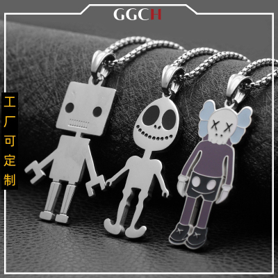 Alien Necklace Men's Trendy Hip Hop Hiphop Versatile Internet Celebrity Ins Street Robot Fashion Brand