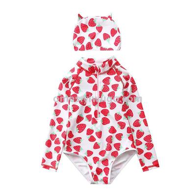 Children's long-sleeved triangle one-piece bikini