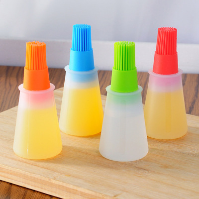 Oil Brush Silicone Oil Bottle Brush with Bottle Barbecue Brush Baking Brush Household Kitchen Pancake Silicone Oil Brush Oil Brush Sub