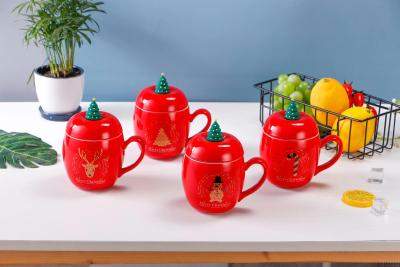 Christmas Apple ceramic mug glazed mug holiday water mug...