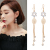 Long Tassel Flowers Leaf-Shaped Earring Zircon 925 Earrings Factory Direct Sales Wholesale Earrings Long Tassel Earrings