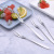 Factory Wholesale Stainless Steel Fruit Fork High Quality Two Teeth Fruit Fork Fruit Toothpick Cake Moon Cake Fork Customizable Logo