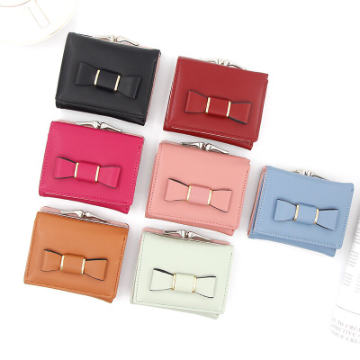 Korean Style Personalized Fashion Women's Three-Fold Wallet Women's Wallet Coin Purse Card Bag Clutch Magnetic Snap Women's Bag New