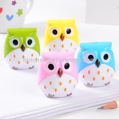 Owl Pencil Sharpener double hole pencil sharpener student pencilsharpener stationery wholesale