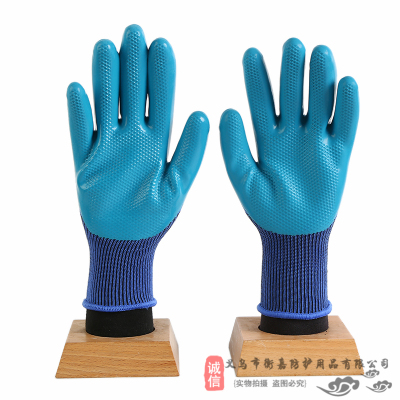 Labor protection gloves male site work work with rubber breathable, non-slip, glue-coated, dipped rubber waterproof gloves labor protection wear