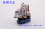 Mediterranean Resin Craft Ornament Mediterranean Sailing Model Tourist Souvenir Resin Petitbateau 9cm
