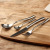 Moonlight Series 201 Stainless Steel Teaspoon Spoon round Handle Western Style Steak Knife and Fork Spoon Tableware Set