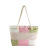 2020 New Straw Imitation Linen Beach Bag, Multi-Color Mosaic Cotton String Bags, Foreign Trade Large Capacity Canvas Bag