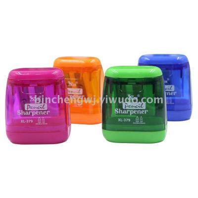 379 Xinle Pencil Sharpener office double-hole pencil  sharpener student pencil sharpener stationery wholesale