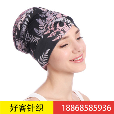 Alix's new small floral turban cap leaves Muslim cotton chemotherapeutic cap after hair wrap cap in stock