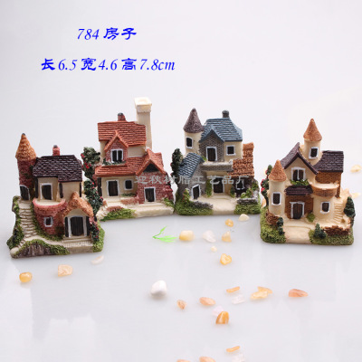 European Country Small House House Villa Micro Landscape Resin Decorations Creative Crafts Aquarium Decoration