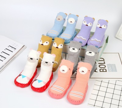 Autumn 2018 baby floor socks flat midtube combed cotton learning socks cute wind socks wholesale
