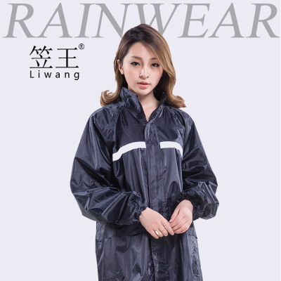 Li Wang adult outdoor hiking Oxford cloth poncho coated PVC raincoat set for both men and women