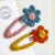 Korean Style Trendy Barrettes Wool Knitted Small Flower SUNFLOWER Head Clip Girls' College Style BB Clip Hair Accessories D459