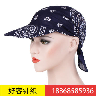 New European and American summer candy color multifunctional thermal sun protection hood with hat brim printed cotton