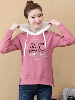 The new AC matching is  versatile hoodie for women with thin and long sleeves for spring and autumn wear large and loose