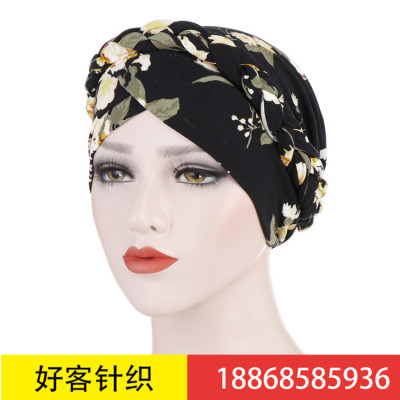 Aliexpress's new printed milled milk-silk Muslim head scarf ponytail cap can be hidden behind your hair