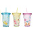 A Summer Ice Cup Children's Cups Cute Student Cup with Straw Customized Plastic Cup Internet Celebrity Cup